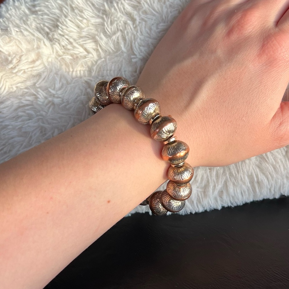Vtg Silver & Copper Tone Bracelet